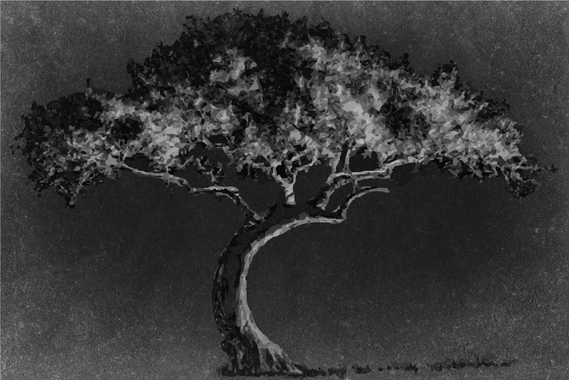 Mantel individual patrón silueta de árbol artístico - TenVinilo