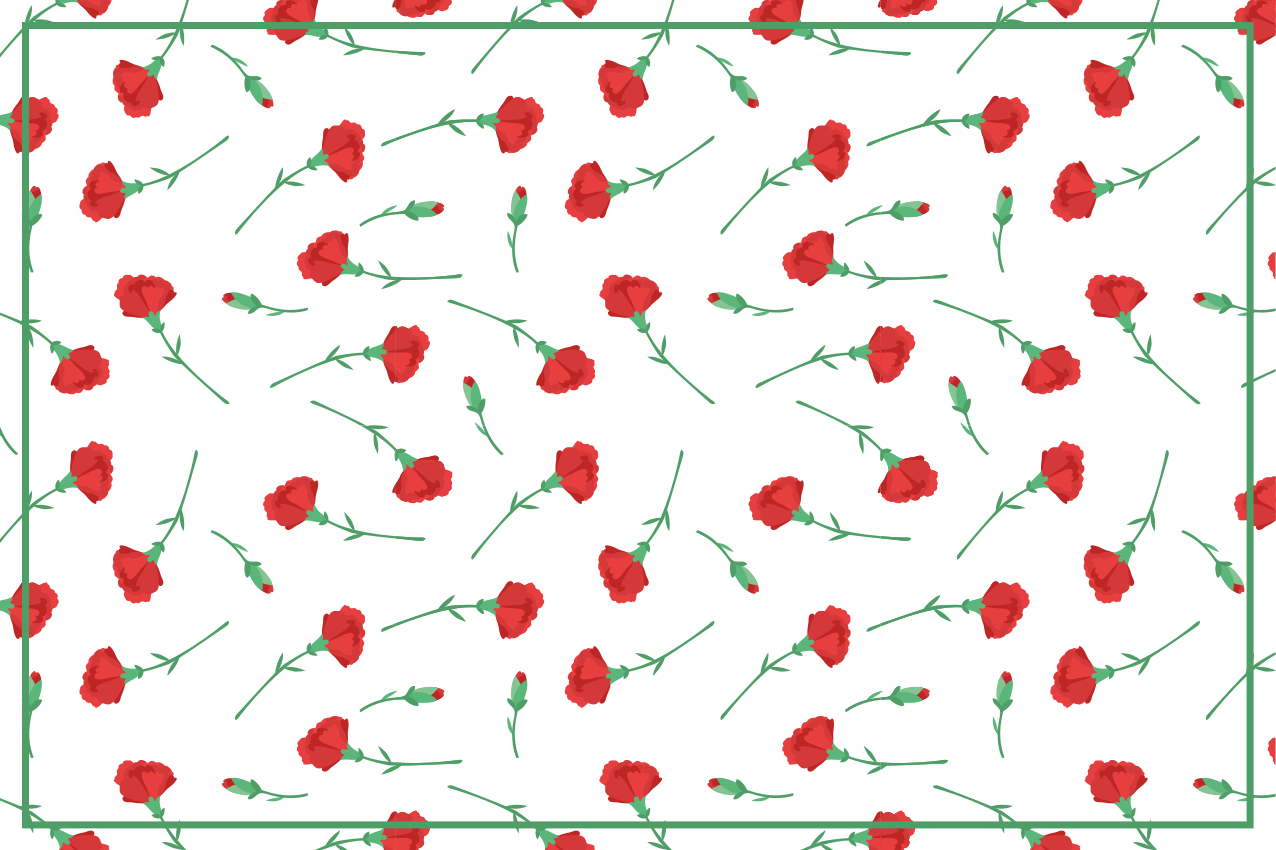 Mantel individual rectangular con claveles - TenVinilo