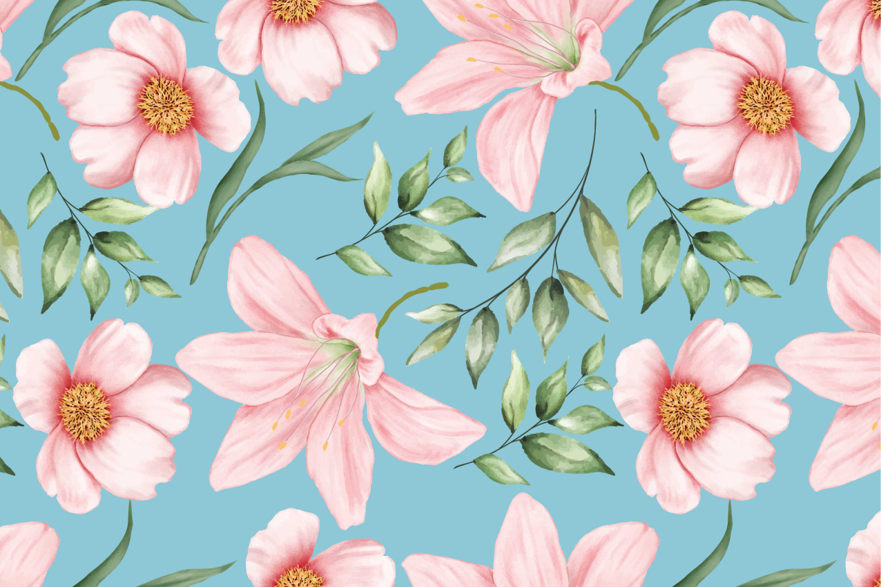 Mantel individual rectangular decoración floral - TenVinilo