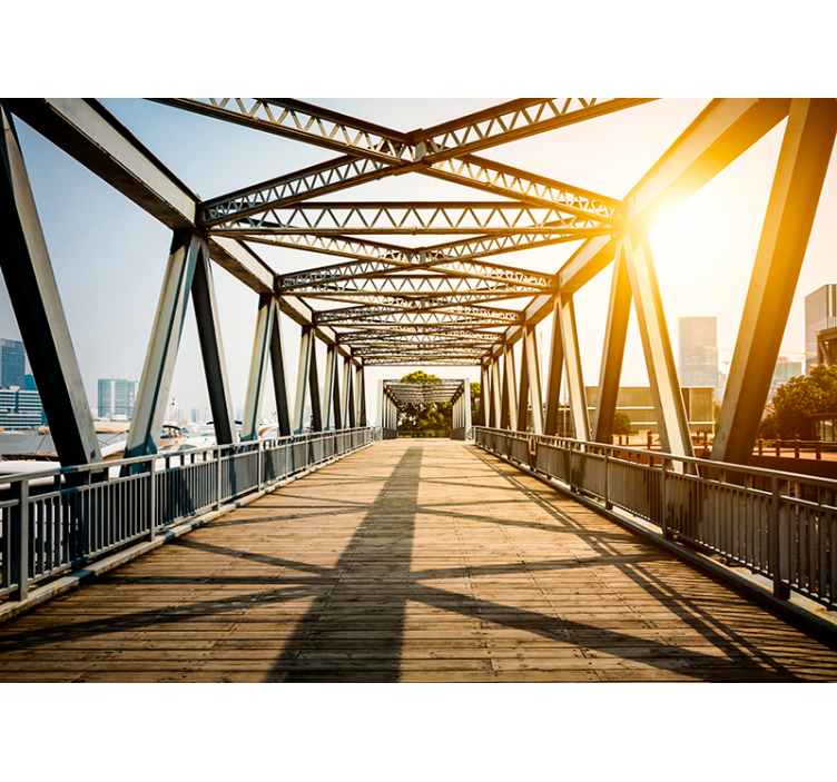 Fotomural de ciudad puente cubierto - TenVinilo