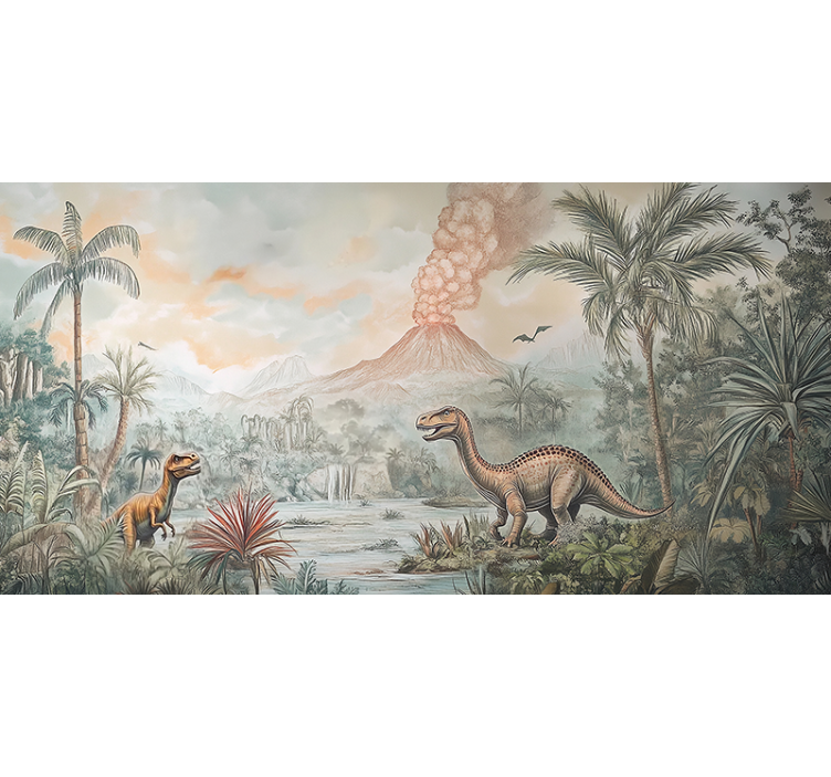 Mural de pared infantil paisaje jurásico - TenVinilo