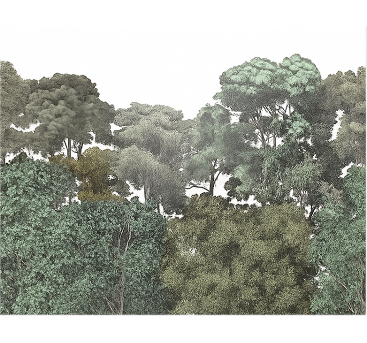 Mural para dormitorio juvenil elegante motivo de selva tropical - TenVinilo