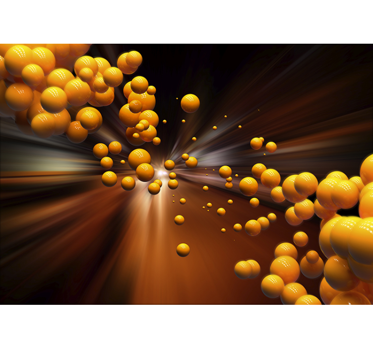 Fotomural 3D esferas volando en túnel - TenVinilo