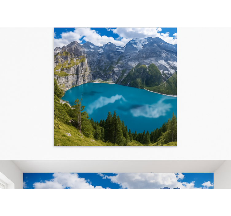 Fotomural montañas cumbres doradas al atardecer - TenVinilo