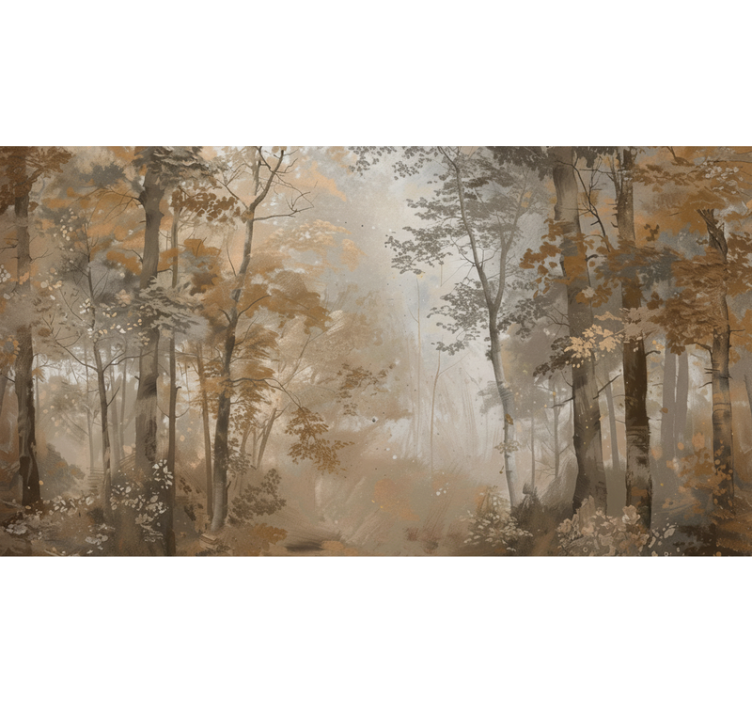 Papel pintado bosque otoño Ámbar en el bosque - TenVinilo