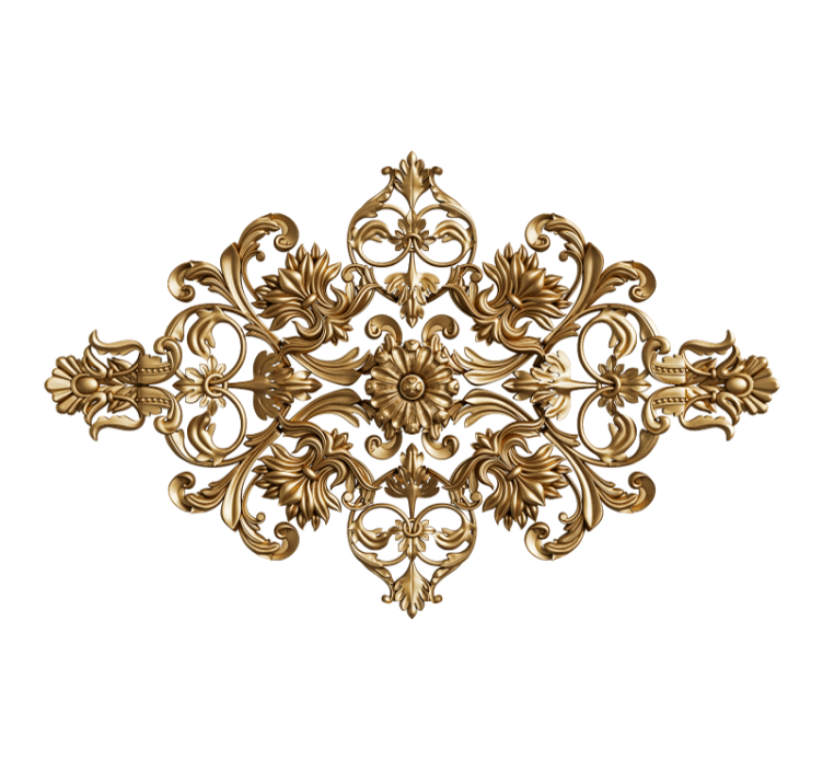 Fotomural arte clásico motivo floral ornamentado - TenVinilo