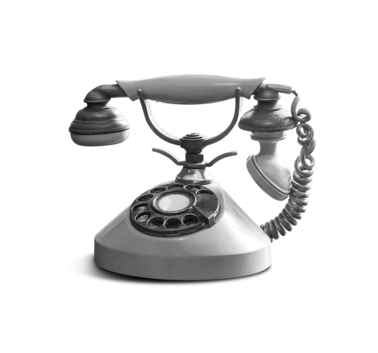 Mural pared salón primer plano de un teléfono retro - TenVinilo