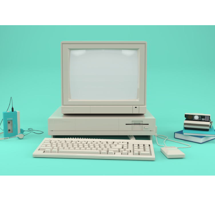 Fotomural vehículo configuración de computadora vintage - TenVinilo