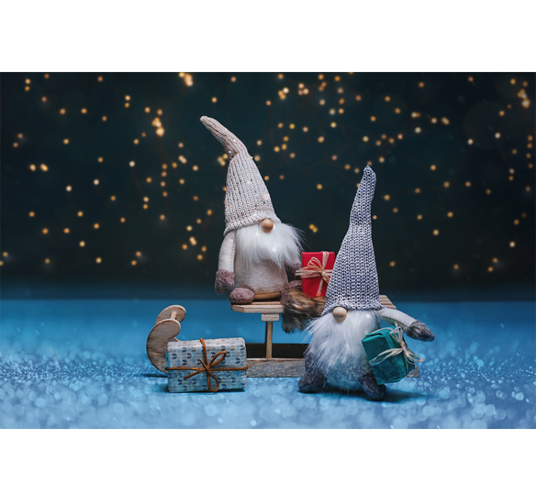 Mural de pared navidad celebración de gnomos festivos - TenVinilo