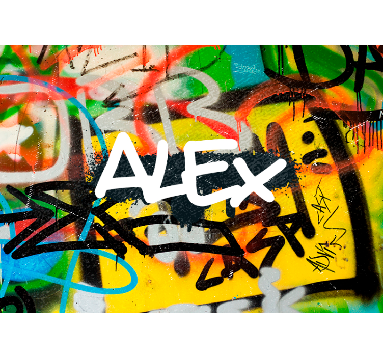 Fotomural imitación ladrillo Textura de ladrillo de graffiti pers - TenVinilo