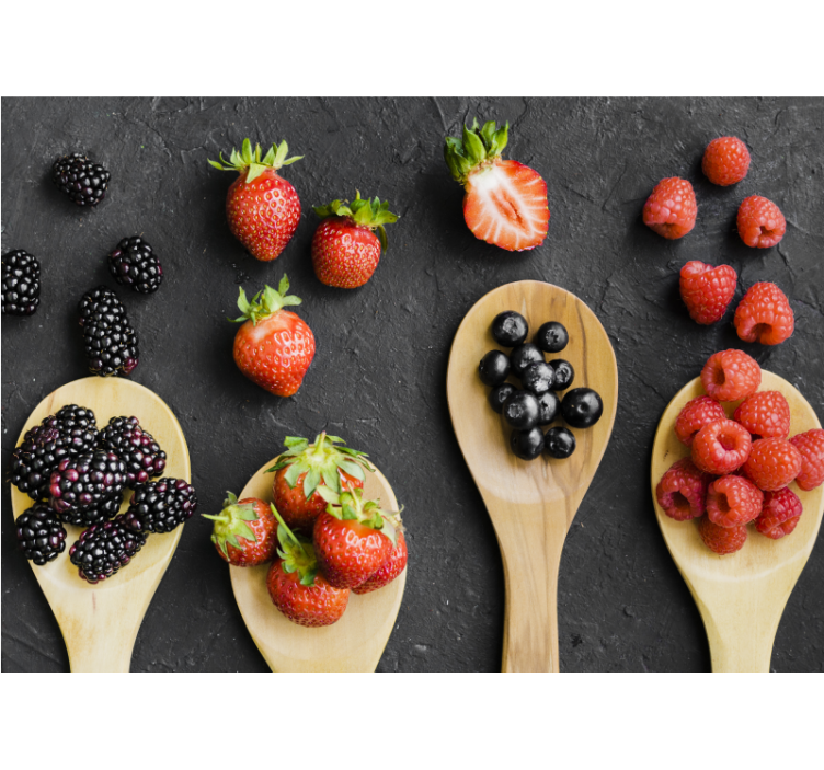 Mural de pared flores exposición de bayas - TenVinilo