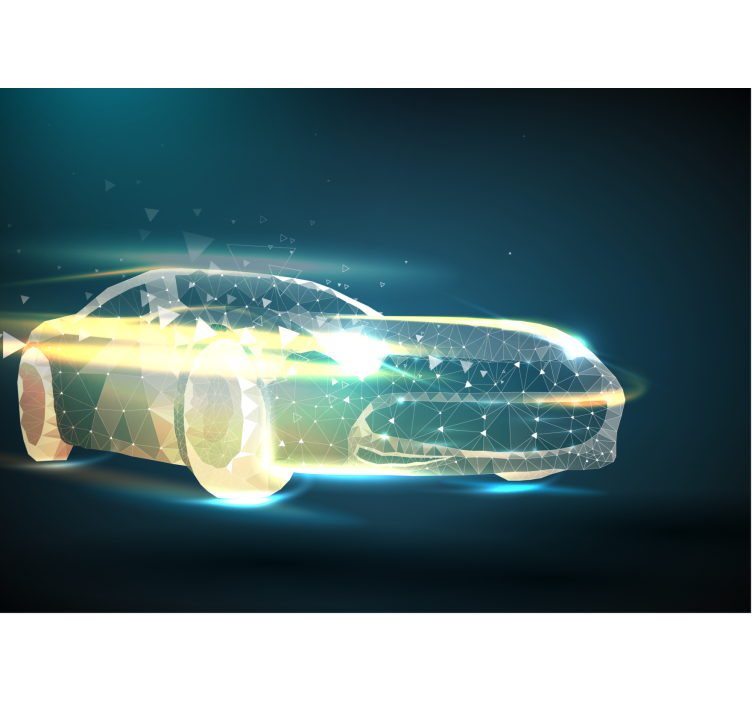 Fotomural vehículo movimiento de coches geométrico - TenVinilo