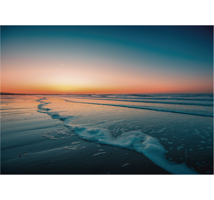 Fotomural naturaleza olas del océano al atardecer - TenVinilo