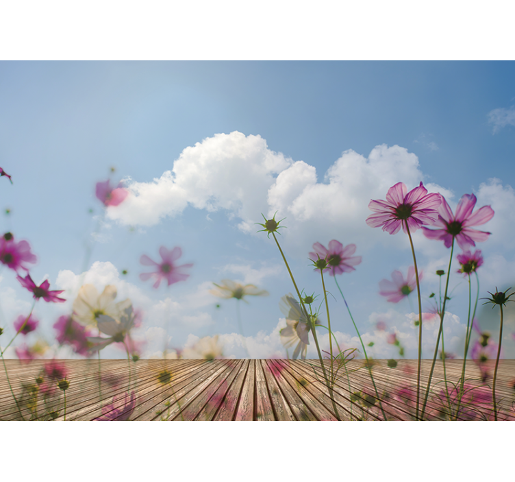 Mural de pared flores brotes florales delicados - TenVinilo