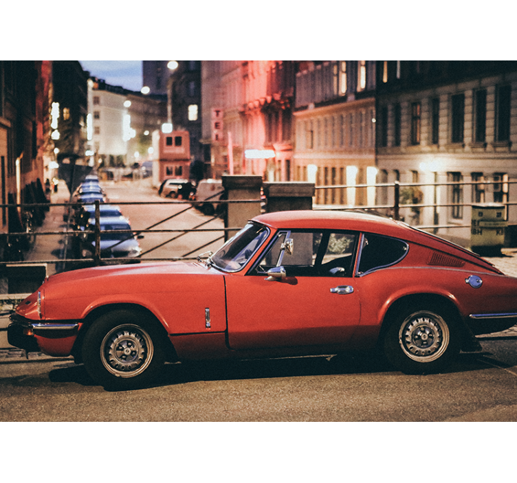 Fotomural vehículo automóvil carmesí atemporal - TenVinilo