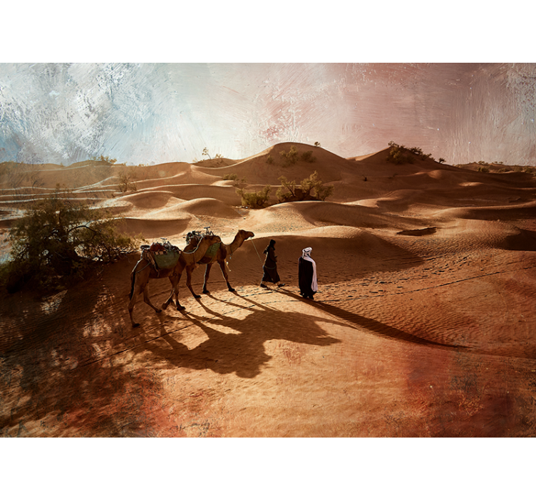Fotomural desierto viaje en caravana por el desierto - TenVinilo