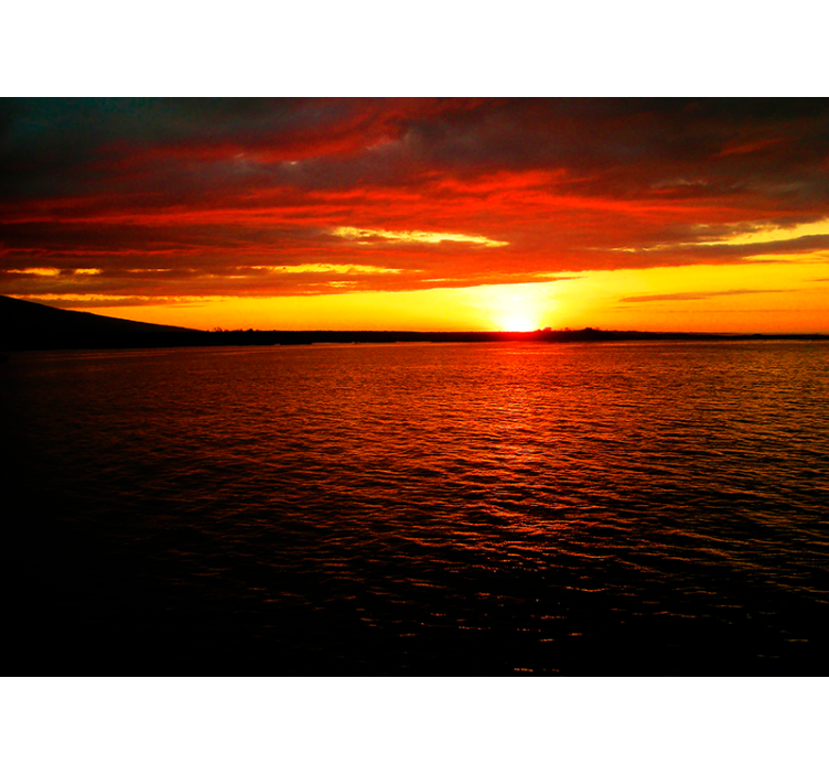 Papel pintado paisaje crepúsculo sobre el océano - TenVinilo