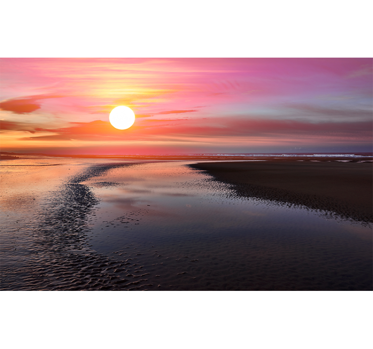 Fotomural montañas serena vista del atardecer - TenVinilo