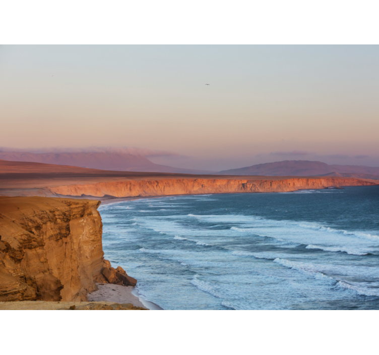 Papel pintado paisaje acantilados y olas - TenVinilo