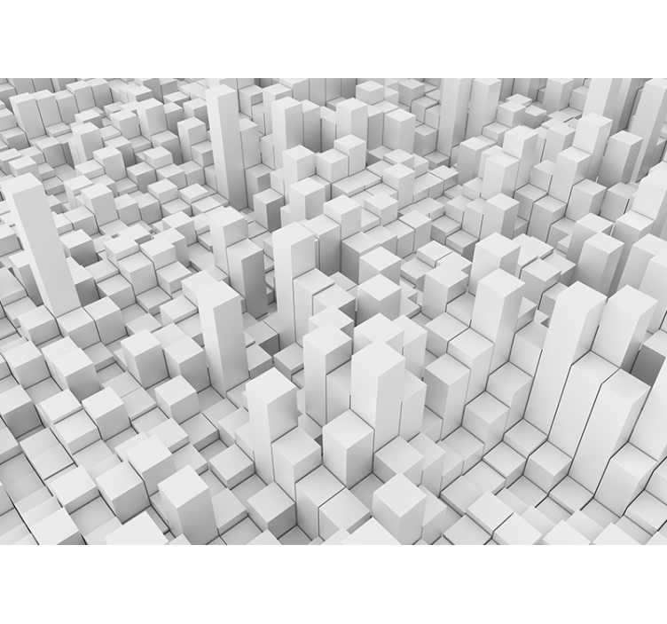 Fotomural abstracto monoestructuras geométricas - TenVinilo