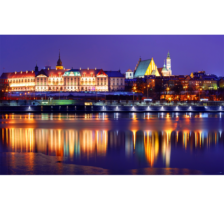 Fotomural ciudad reflexión del paisaje urbano histórico - TenVinilo