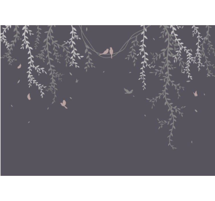 Fotomural naturaleza ramas con pájaros - TenVinilo