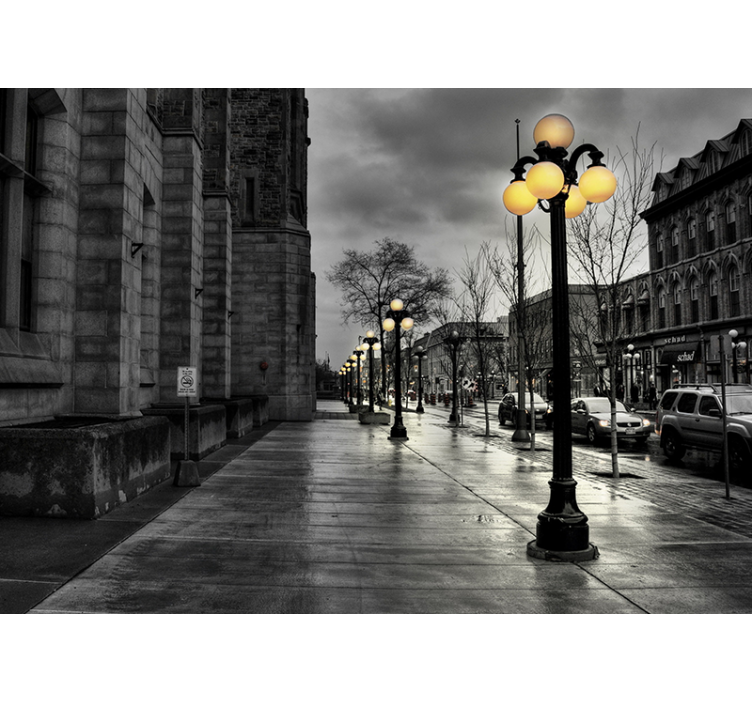 Fotomural ciudad escena nocturna urbana - TenVinilo