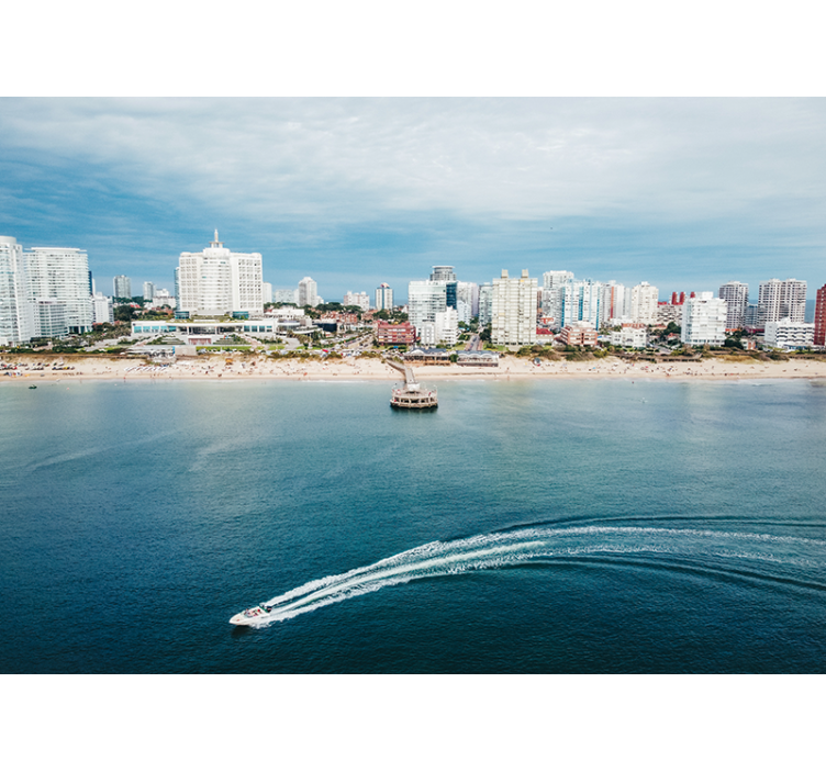 Fotomural ciudad vista de ciudad costera - TenVinilo