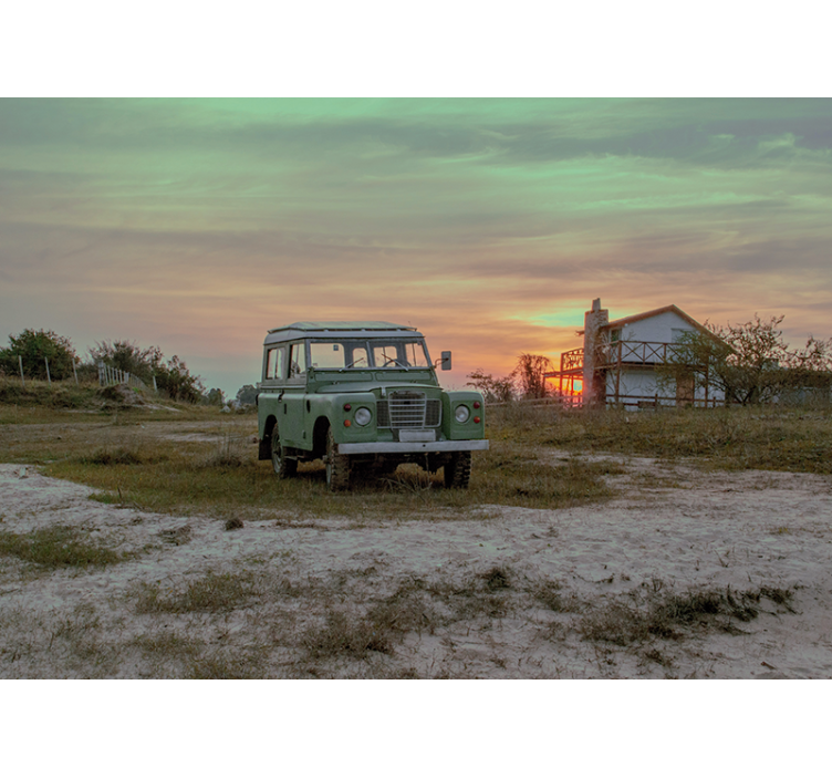 Fotomural vehículo coche clásico verde - TenVinilo