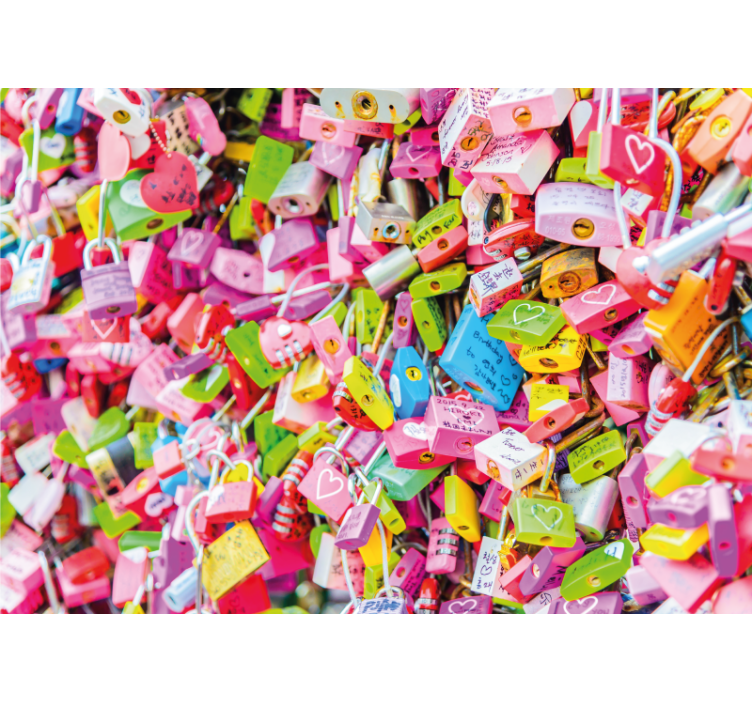 Fotomural de amor cerraduras de colores - TenVinilo