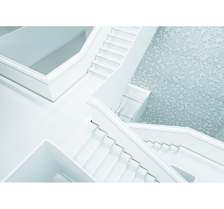 Fotomural abstracto escaleras arquitectónicas modernas - TenVinilo