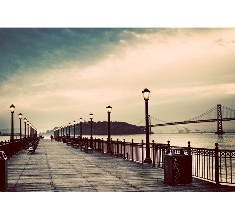 Fotomural ciudad vista panorámica del paseo marítimo - TenVinilo