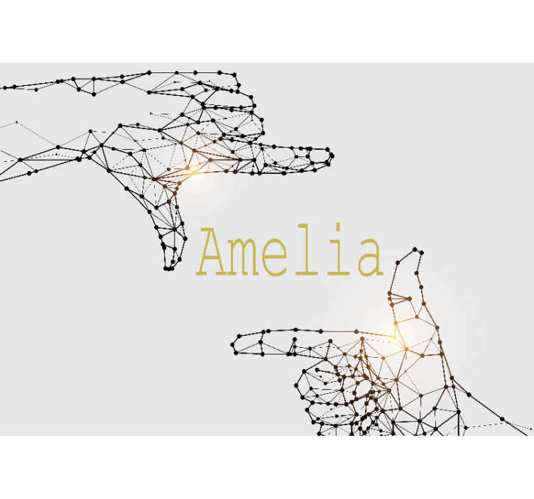 Fotomural personalizable gesto interactivo de la mano - TenVinilo