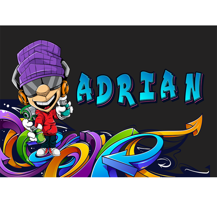 Fotomural arte urbano personaje de dibujo animado - TenVinilo