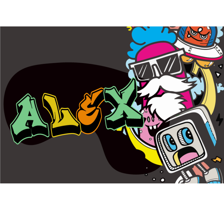 Fotomural arte urbano arte de personajes coloridos - TenVinilo