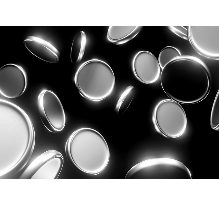 Fotomural abstracto formas circulares a la deriva - TenVinilo