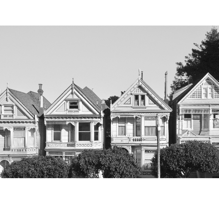 Fotomural ciudad hilera de casas victorianas - TenVinilo