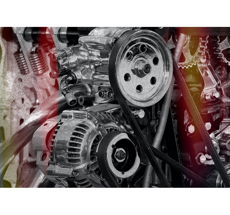 Fotomural vehículo detalle de componentes del motor - TenVinilo