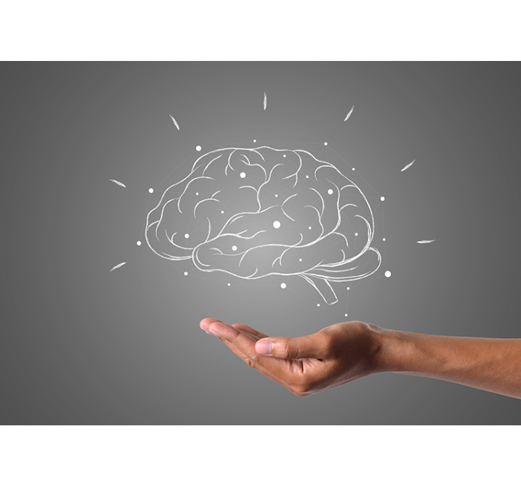 Fotomural frase visualización del concepto cerebral - TenVinilo