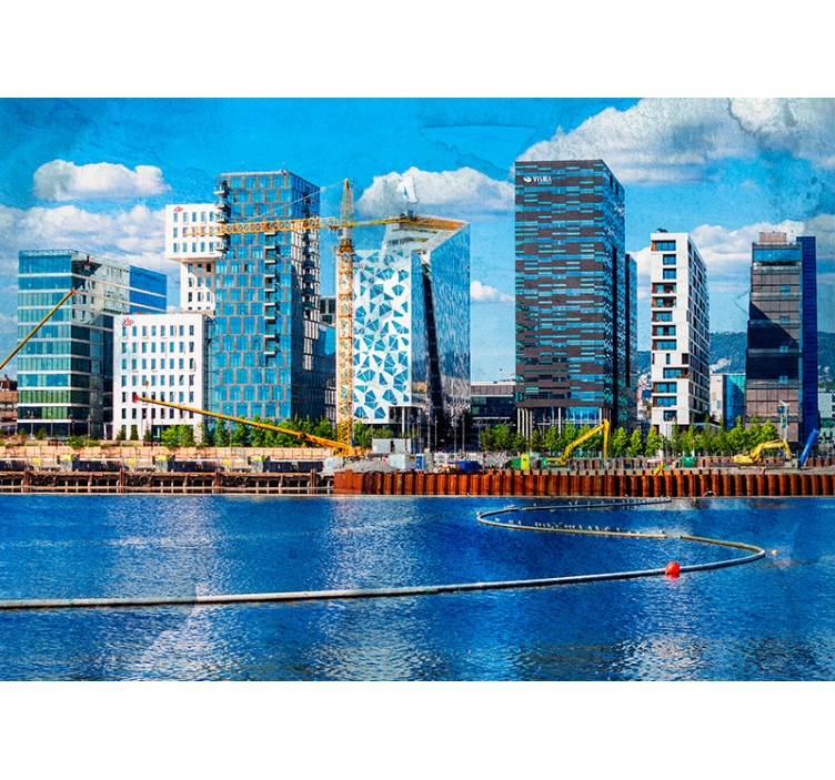 Fotomural ciudad paisaje urbano moderno - TenVinilo