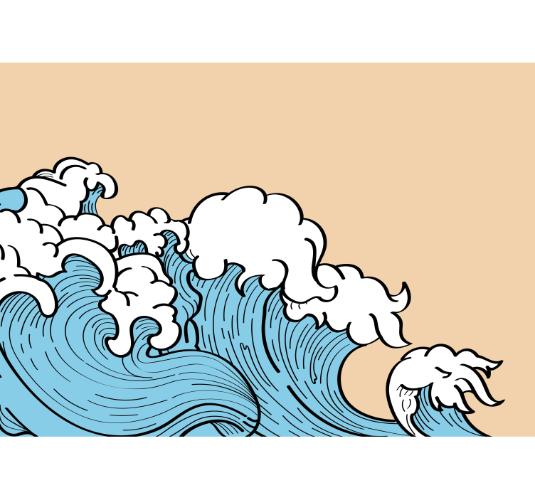 Fotomural naturaleza diseño olas del océano - TenVinilo