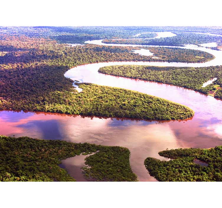 Papel pintado paisaje río serpenteante - TenVinilo