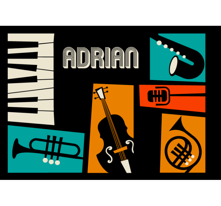 Fotomural de música instrumentos musicales vibrantes - TenVinilo