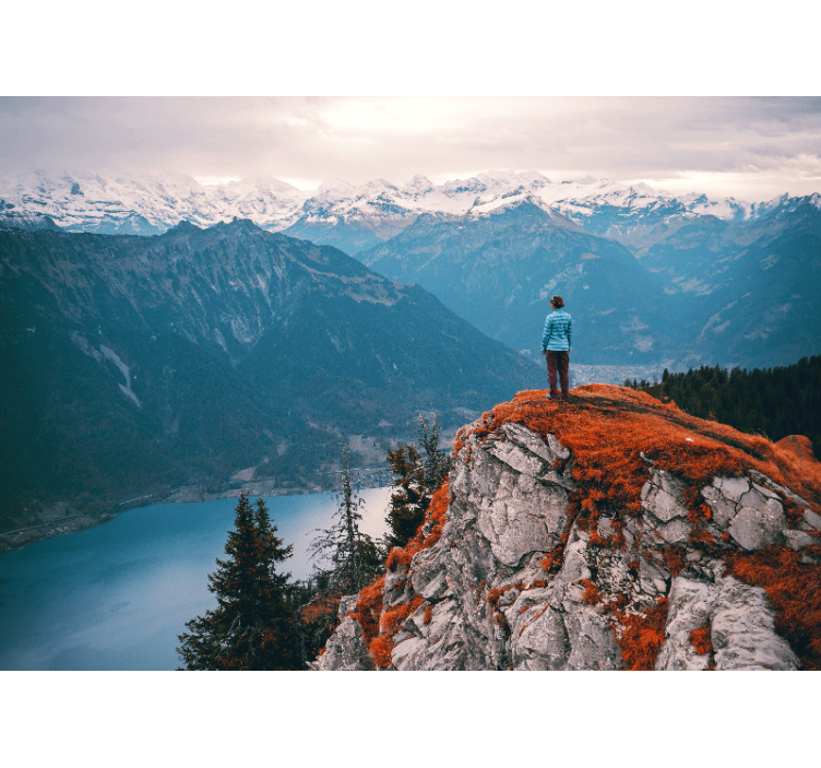 Papel pintado paisaje serenidad de montañas - TenVinilo