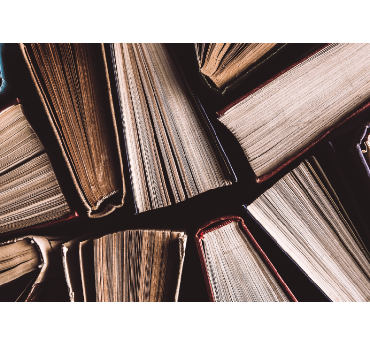 Fotomural arte libros apilados - TenVinilo