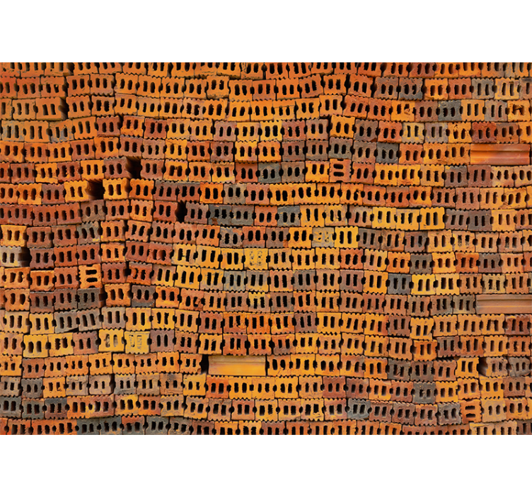 Fotomural imitación ladrillo diseño apilado - TenVinilo