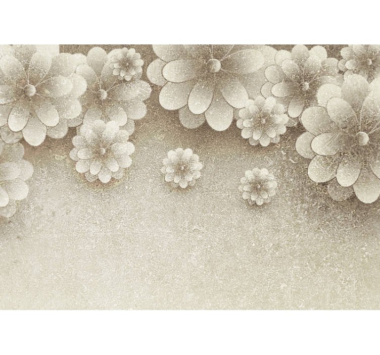 Mural de pared flores elementos florales elegantes - TenVinilo