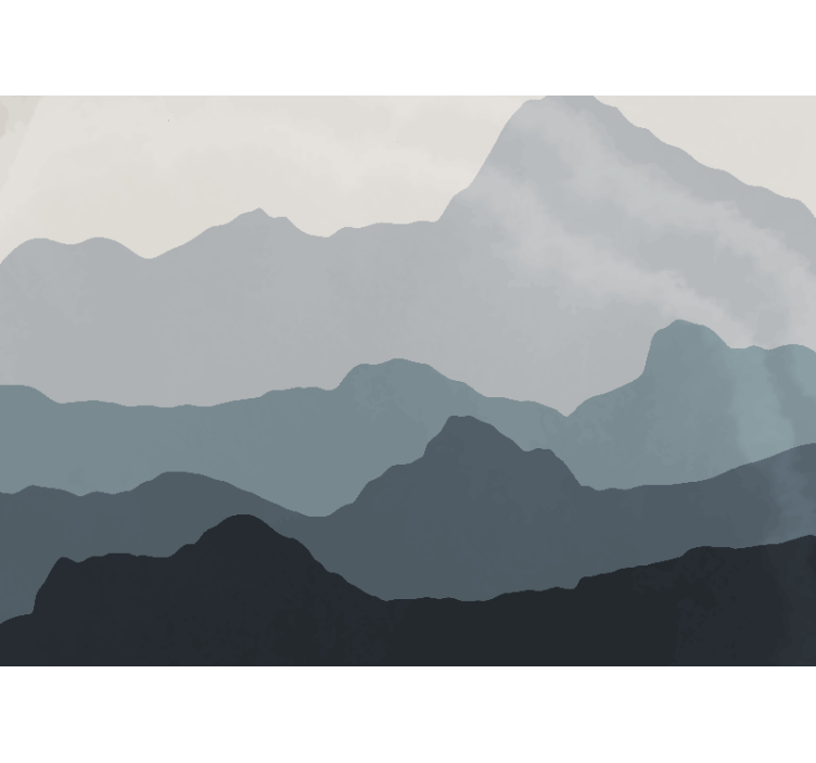 Fotomural montañas paisaje montañoso tranquilo - TenVinilo