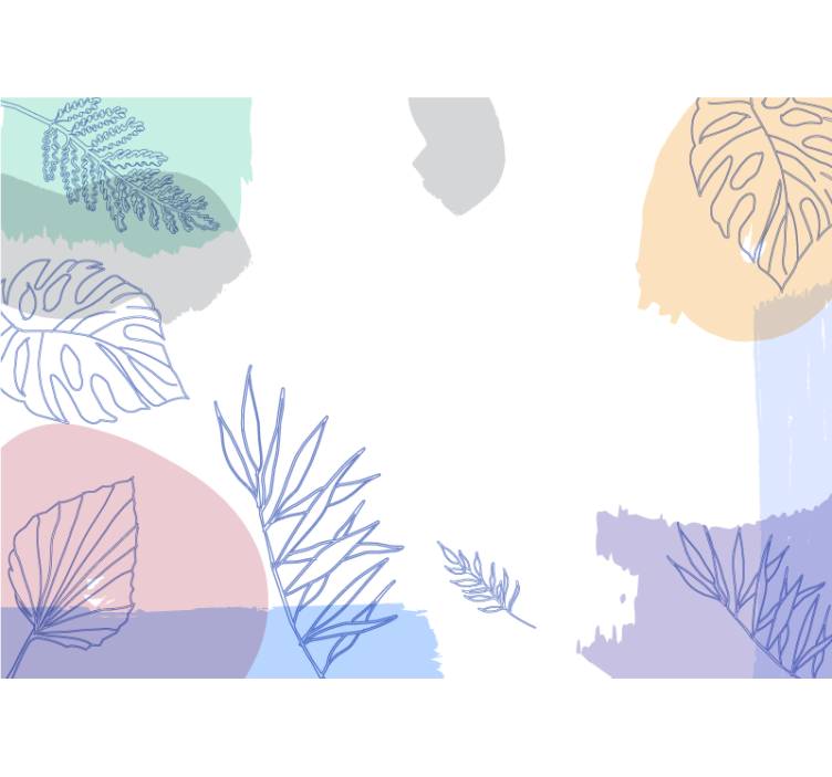 Fotomural naturaleza formas geométricas de hojas - TenVinilo