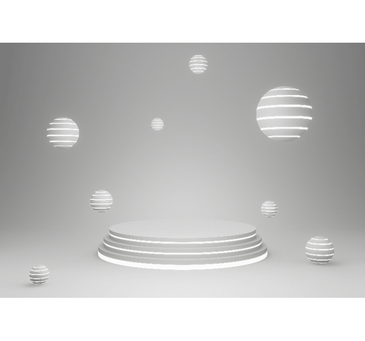 Fotomural abstracto formas geométricas flotantes - TenVinilo